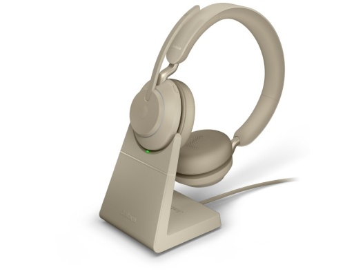 Bluetooth гарнитура Jabra Evolve2 65, Link380c MS Stereo Stand Beige(26599-999-888)